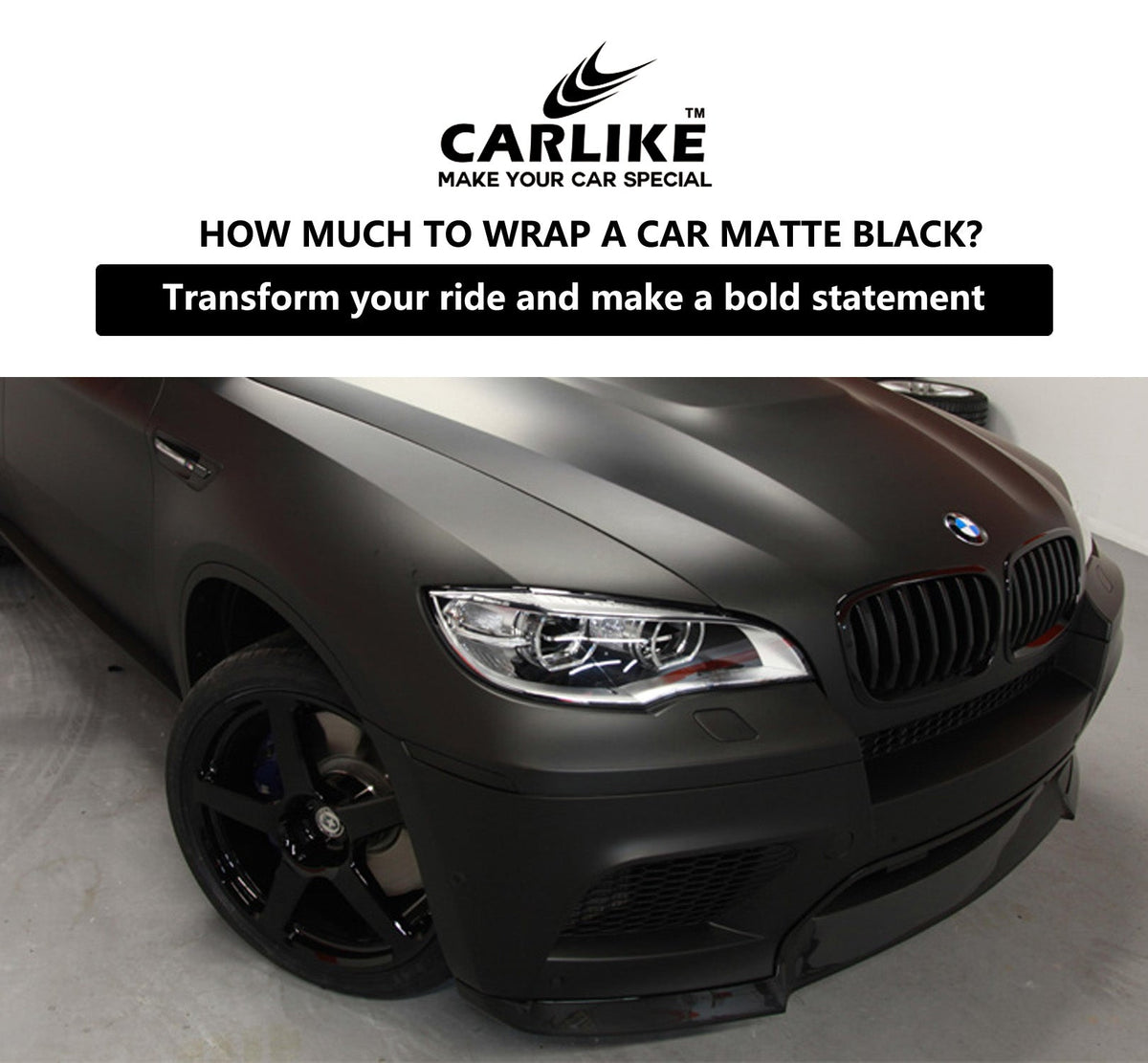 Cuánto cuesta envolver un auto en negro mate? Envoltura de vinilo de alta  calidad hasta $2000 – CARLIKE WRAP