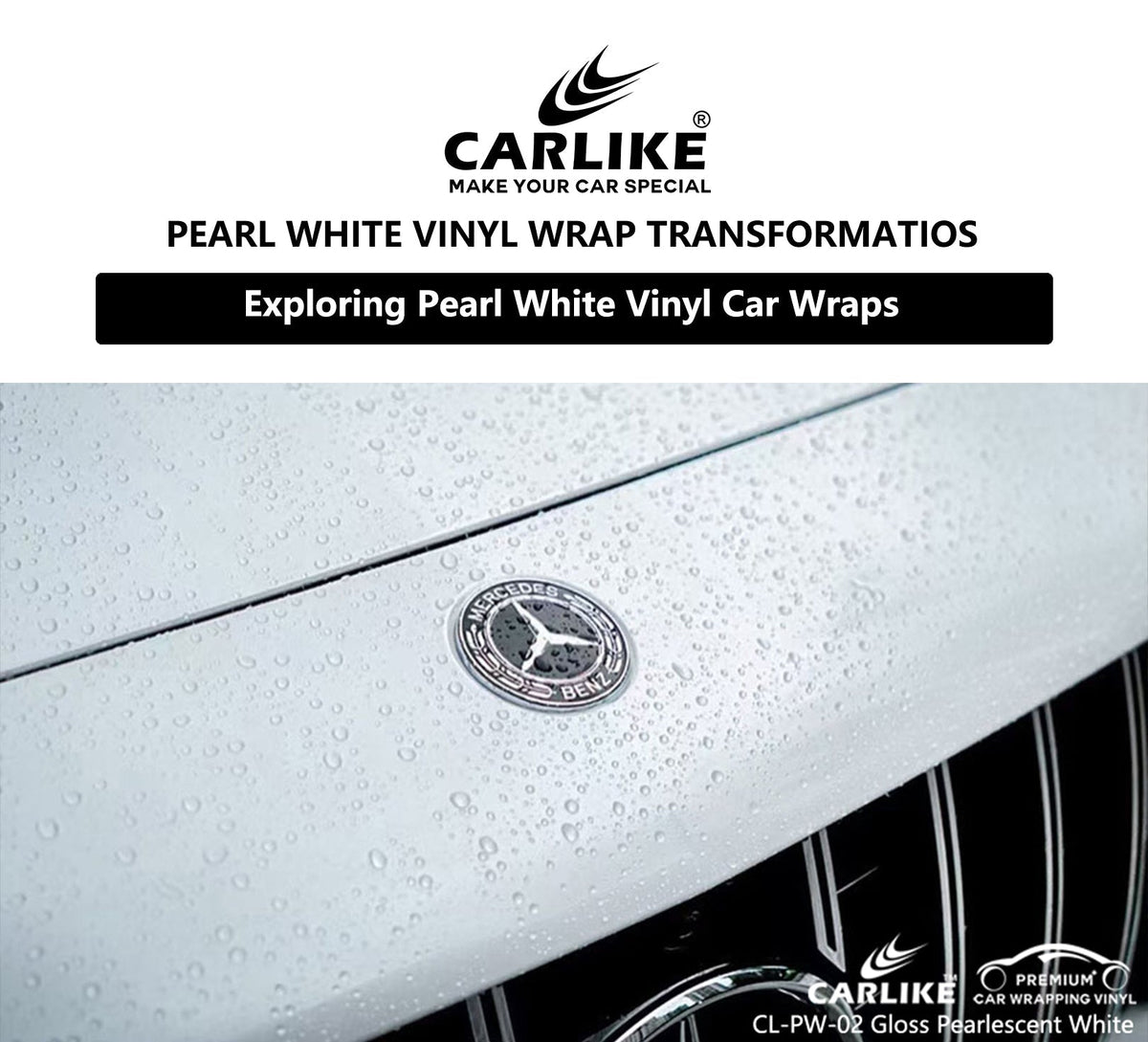 A Shimmering Canvas: Pearl White Vinyl Wrap Transformations – CARLIKE WRAP