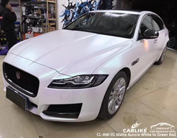 CARLIKE CL-AW-01 MATTE AURORA WHITE TO GREEN RED VINYL WRAP FILM - CARLIKE WRAP