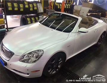CARLIKE CL-AW-01 MATTE AURORA WHITE TO GREEN RED VINYL WRAP LEXUS - CARLIKE WRAP
