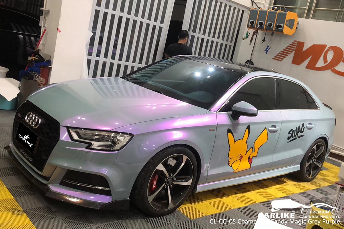 CARLIKE CL-CC-05 CHAMELEON CANDY MAGIC GREY PURPLE VINYL For Audi - CARLIKE WRAP