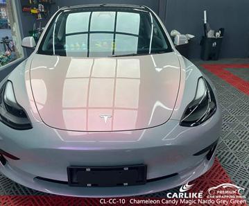 CARLIKE CL-CC-10 Chameleon Candy Magic Nardo Grey Green Vinyl For Tesla - CARLIKE WRAP