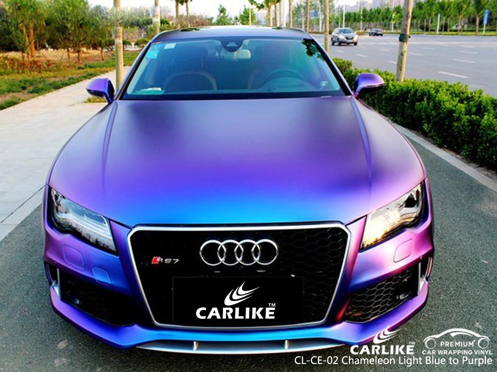 CARLIKE CL-CE-02 CHAMELEON ELECTRO METALLIC LIGHT BLUE TO PURPLE VINYL WRAP - CARLIKE WRAP