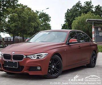 CARLIKE CL-CH-01 super chrome metallic romani red vinyl for bmw - CARLIKE WRAP