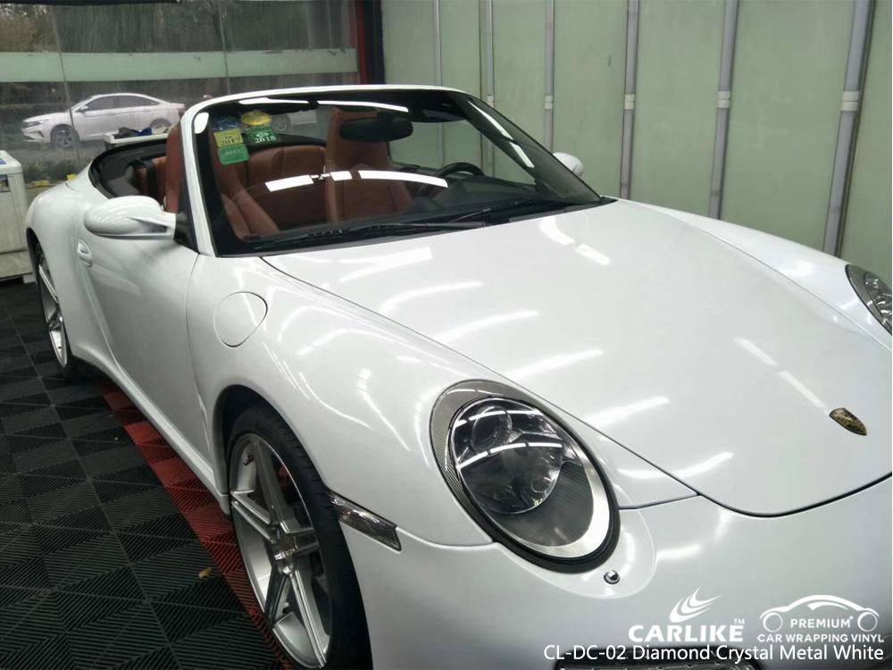 CARLIKE CL-DC-02 DIAMOND CRYSTAL METAL WHITE VINYL ON Porsche - CARLIKE WRAP