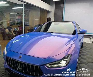 CARLIKE CL-DC-04 diamond crystal gloss magic blue red vinyl for Maserati - CARLIKE WRAP