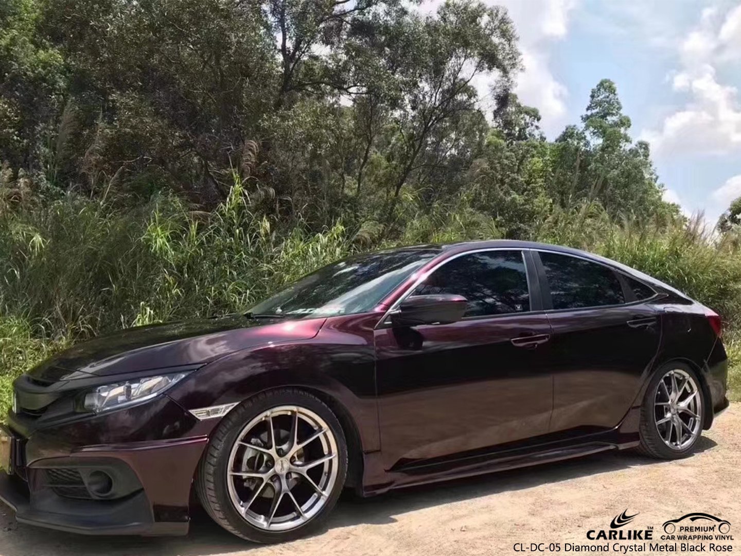 CARLIKE CL-DC-05 Diamond Crystal Metal Black Rose Vinyl Car Body Wraps - CARLIKE WRAP