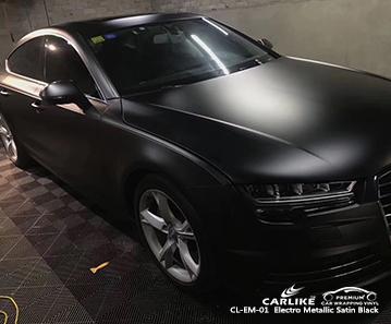 CARLIKE CL-EM-01 matte electro metallic satin black vinyl dry application car film Colorado United States - CARLIKE WRAP