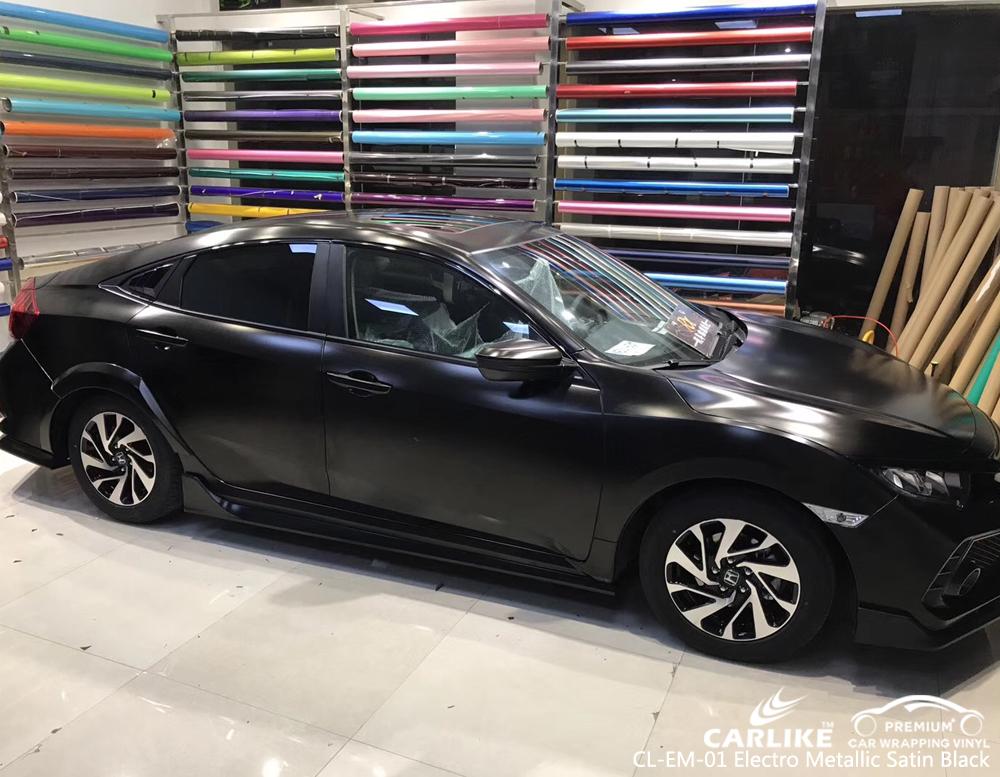 CARLIKE CL-EM-01 SATIN BLACK MATTE ELECTRO METALLIC VINYL HONDA WRAP - CARLIKE WRAP