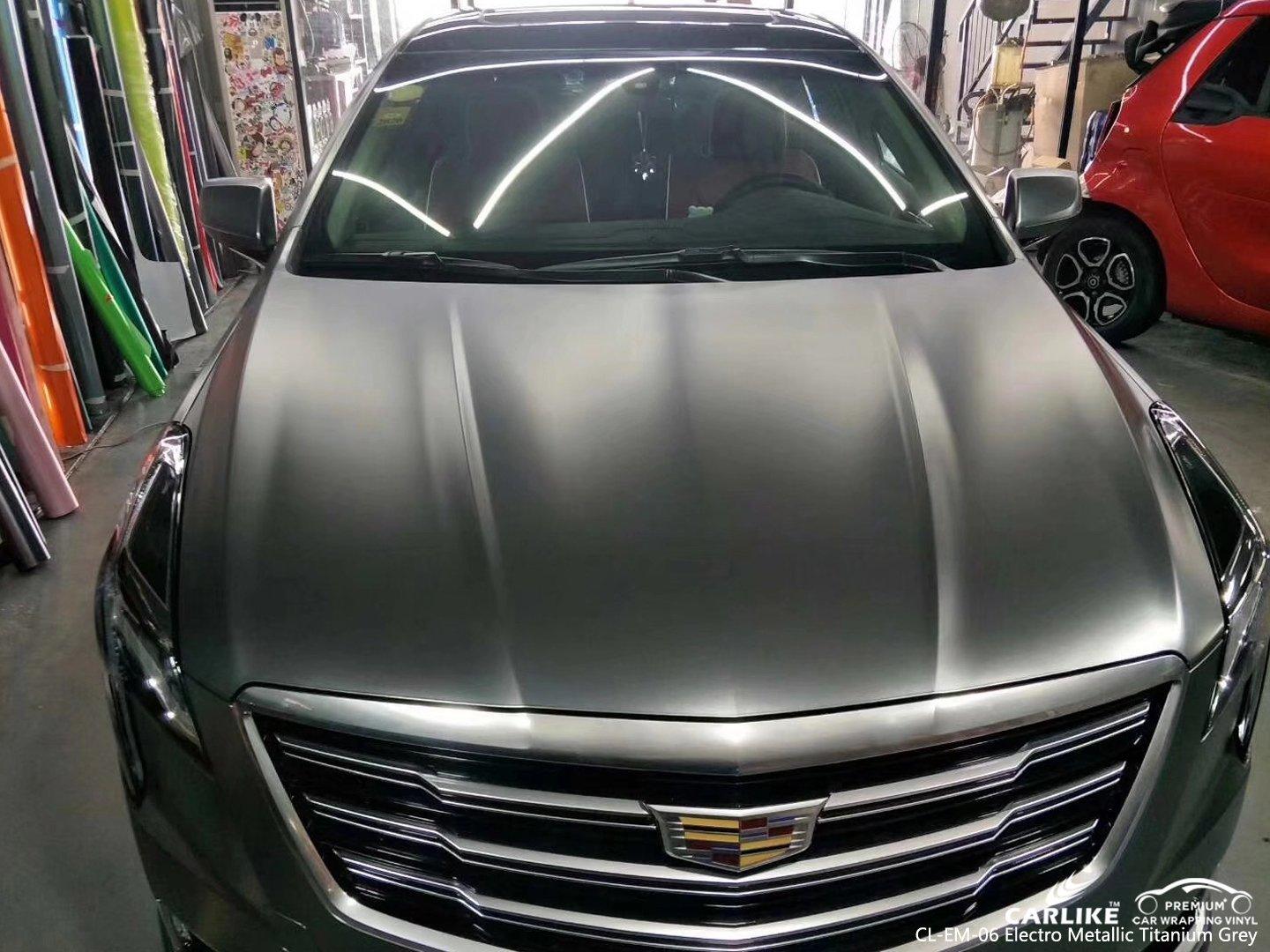 CARLIKE CL-EM-06 TITANIUM GREY MATTE ELECTRO METALLIC VINYL CADILLAC WRAP - CARLIKE WRAP