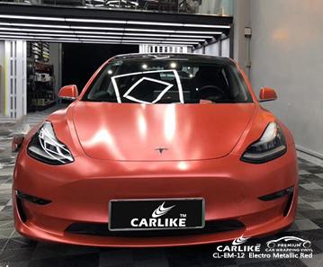 CARLIKE CL-EM-12 matte electro metallic red vinyl vehicles wrapping stickers - CARLIKE WRAP
