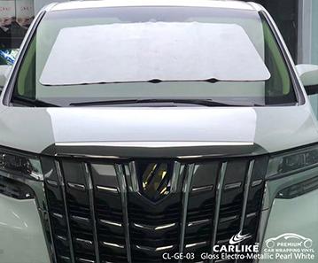 CARLIKE CL-GE-03 gloss electro metallic pearl white super stretchable vinyl for ALPHARD Ukraine - CARLIKE WRAP
