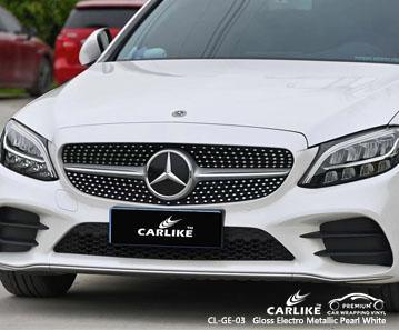 CARLIKE CL-GE-03 gloss electro metallic pearl white vinyl wrap for mercedes-benz - CARLIKE WRAP