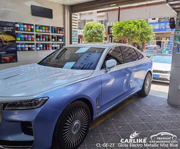 CARLIKE CL-GE-23 gloss electro metallic mist blue vinyl for Hong Qi - CARLIKE WRAP