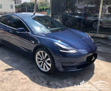 Gloss electro metallic storm blue car wrap wholesale price