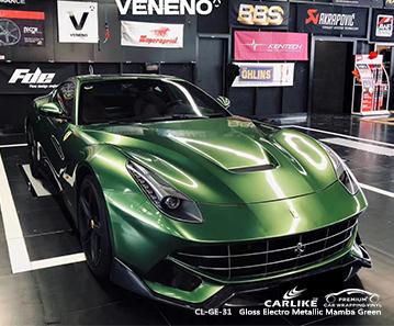 CARLIKE CL-GE-31 gloss electro metallic mamba green vinyl easy to wrap for car Netherlands - CARLIKE WRAP