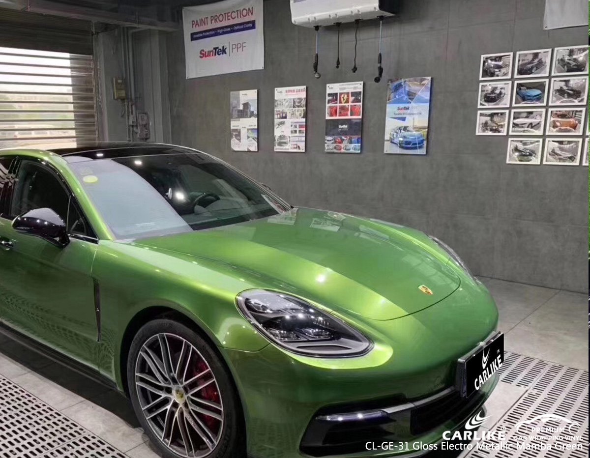 CARLIKE CL-GE-31 gloss electro metallic mamba green vinyl wrapping