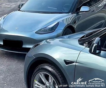 CARLIKE CL-LM-04P liquid metallic somato blue vinyl (pet air release paper) for tesla - CARLIKE WRAP