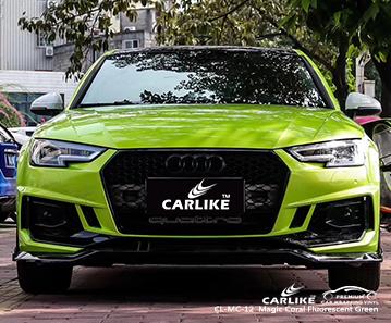 CARLIKE CL-MC-12 gloss magic coral fluorescent green vinyl auto color changing film France - CARLIKE WRAP
