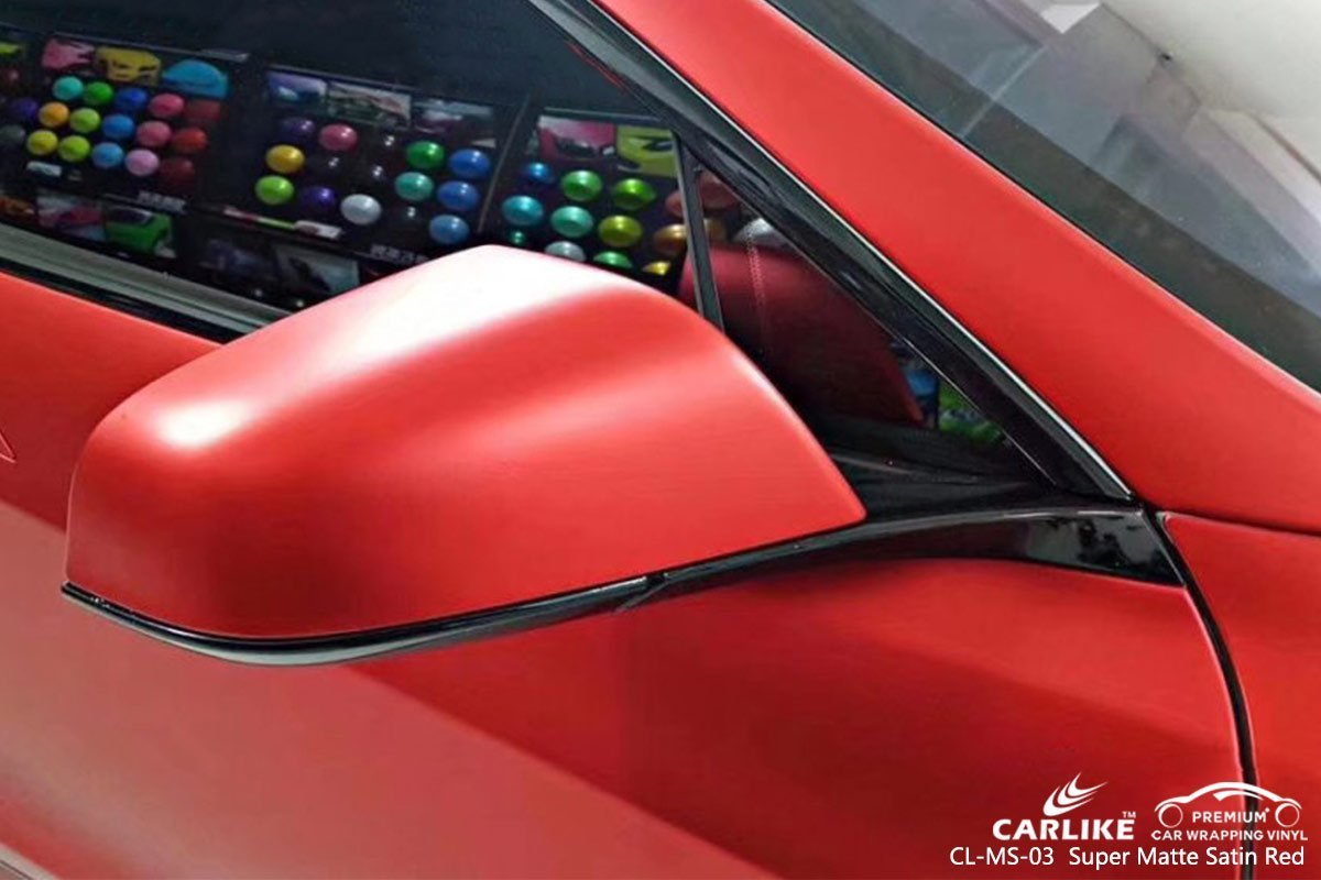 CARLIKE CL-MS-03 super matte satin red vinyl super stretchable car sticker Olimpia Greece - CARLIKE WRAP