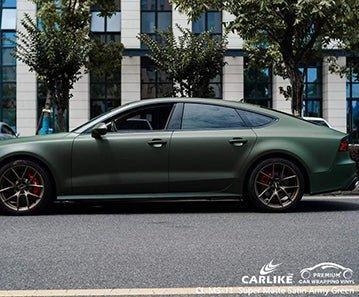 Super matte satin army green vinyl vehicle wrap