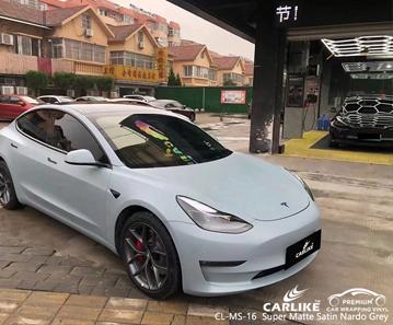 CARLIKE CL-MS-16 super matte satin nardo grey vinyl for tesla - CARLIKE WRAP