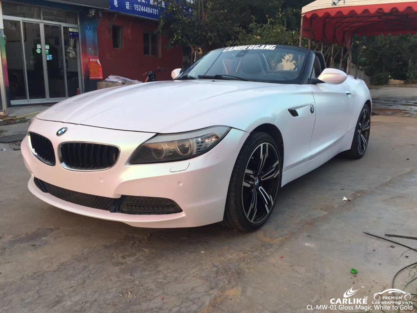 CARLIKE CL-MW-01 MAGIC CHAMELEON GLOSS WHITE TO GOLD VINYL BMW WRAP - CARLIKE WRAP