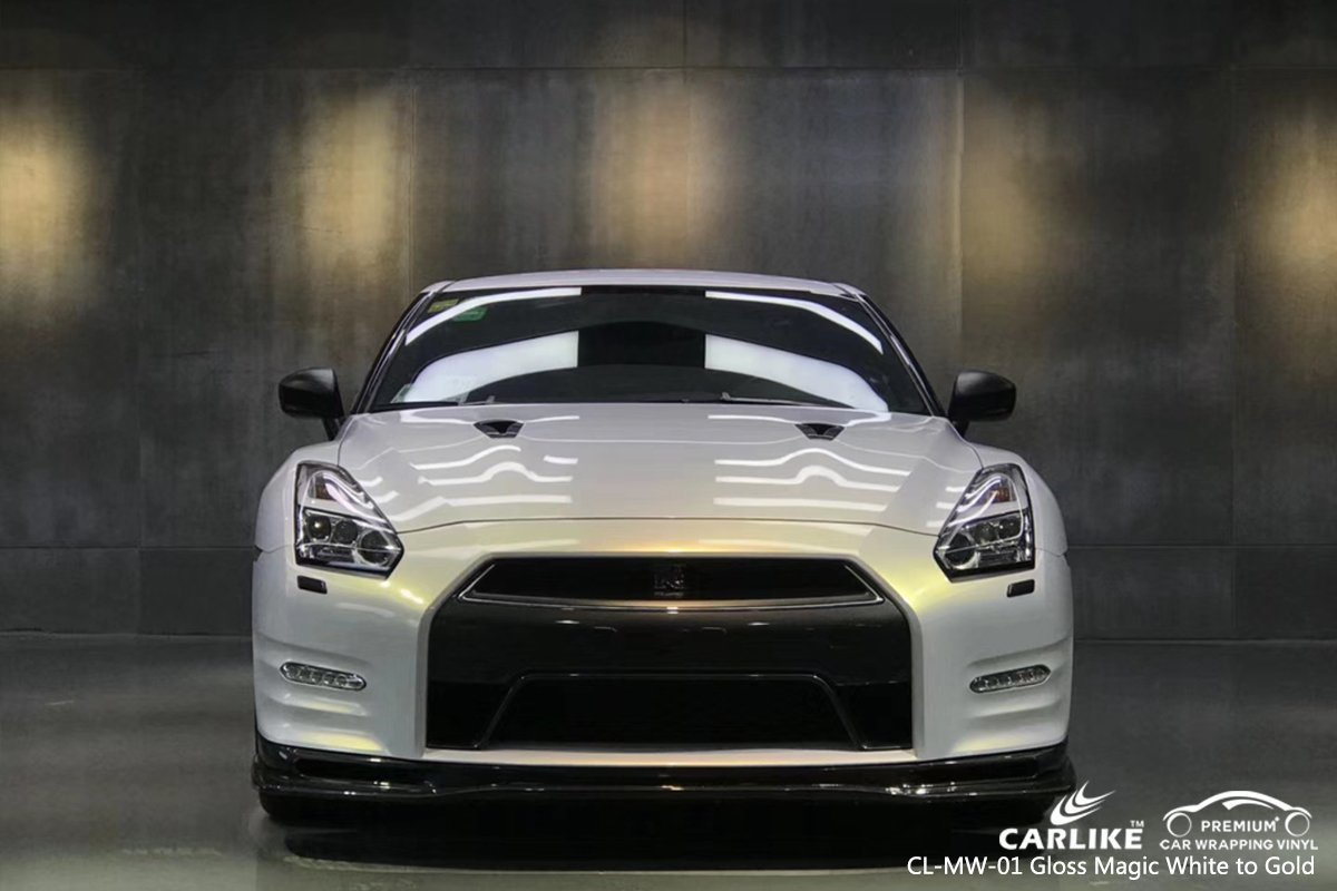 CARLIKE CL-MW-01 MAGIC CHAMELEON GLOSS WHITE TO GOLD VINYL For Car Wrap - CARLIKE WRAP