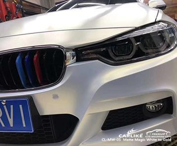 CARLIKE CL-MW-05 magic chameleon matte white to gold vinyl long time durability car film Venezia Italy - CARLIKE WRAP