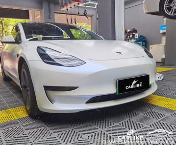 CARLIKE CL-MW-07 magic chameleon matte white to blue vinyl for tesla - CARLIKE WRAP