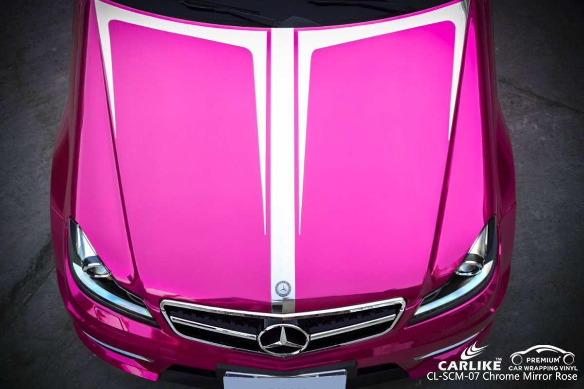 CARLIKE CL-SCM-07 CHROME MIRROR ROSE VINYL For Mercedes - CARLIKE WRAP