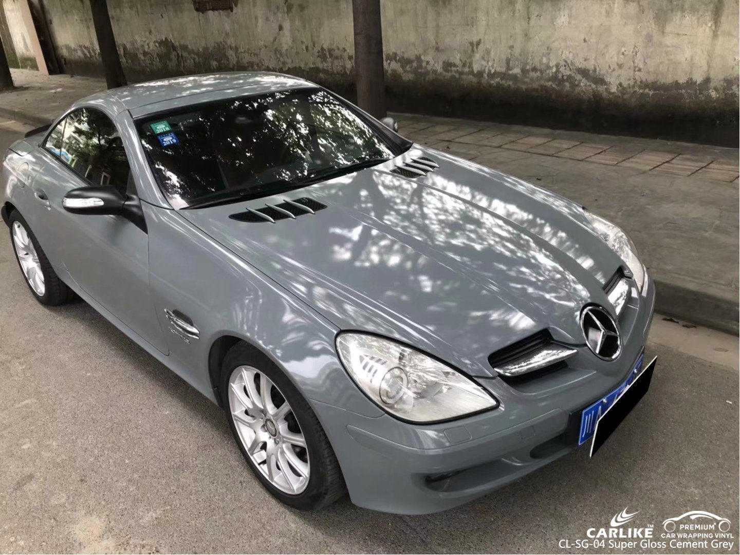 CARLIKE CL-SG-04 SUPER GLOSS CEMENT GREY VINYL MERCEDES-BENZ WRAP - CARLIKE WRAP