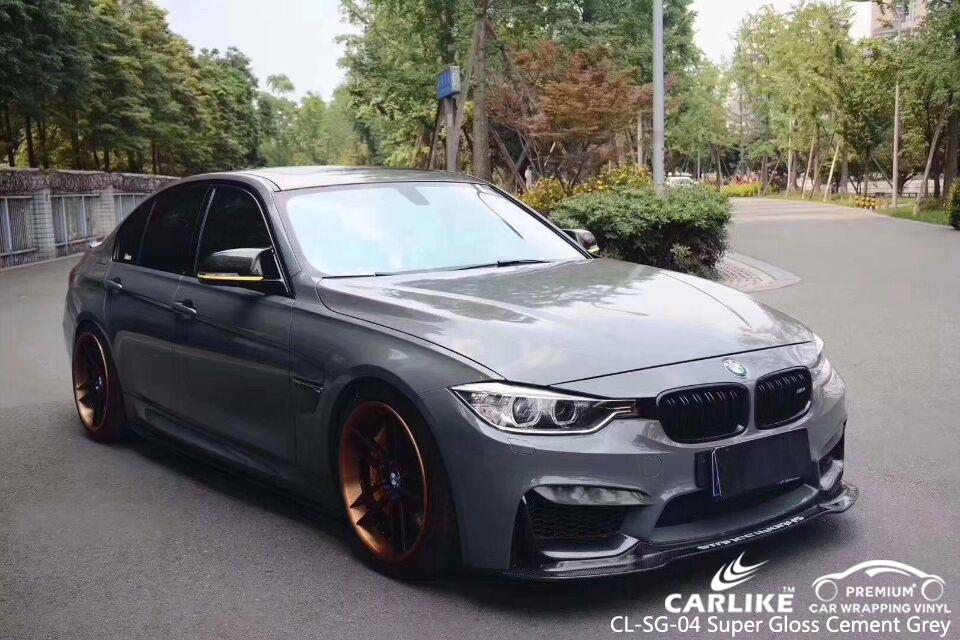 CARLIKE CL-SG-04 Super Gloss Cement Grey Vinyl Wrap Cars - CARLIKE WRAP