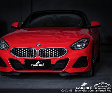 CARLIKE CL-SV-06 super gloss crystal ferrari red vinyl for bmw - CARLIKE WRAP