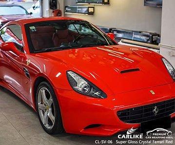 CARLIKE CL-SV-06 super gloss crystal ferrari red vinyl for ferrari - CARLIKE WRAP