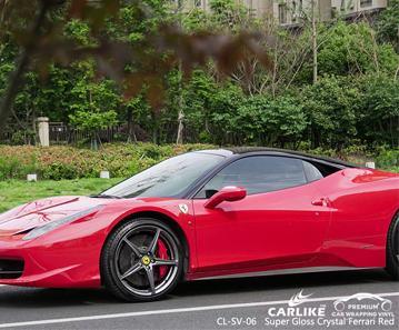 CARLIKE CL-SV-06 super gloss crystal ferrari red vinyl for Ferrari - CARLIKE WRAP