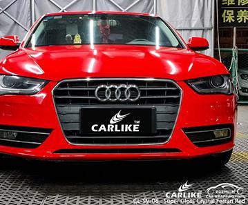 CARLIKE CL-SV-06 super gloss crystal ferrari red vinyl removable car wrap for audi Macedonia - CARLIKE WRAP