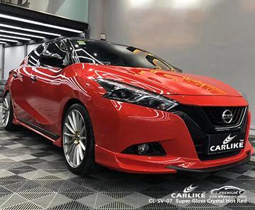 CARLIKE CL-SV-07 super gloss crystal hot red vinyl body wrap car supplier Russia - CARLIKE WRAP