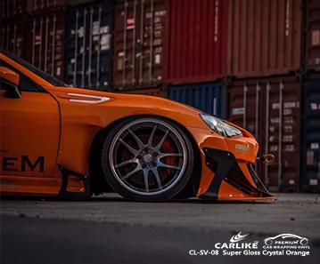 CARLIKE CL-SV-08 super gloss crystal orange vinyl color car wraps KVANNDAL Norway - CARLIKE WRAP