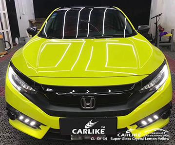 CARLIKE CL-SV-14 super gloss crystal lemon yellow vinyl full car body wrap New Zealand - CARLIKE WRAP
