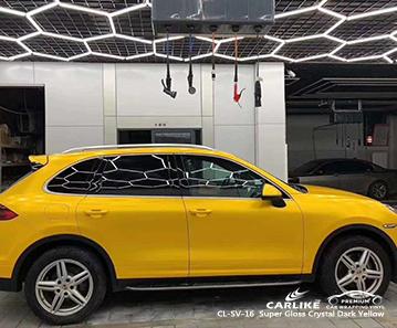 CARLIKE CL-SV-16 super gloss crystal dark yellow vinyl easy to wrap car film Stcokholm Sweden - CARLIKE WRAP