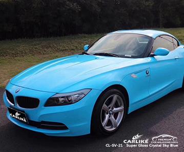 CARLIKE CL-SV-21 super gloss crystal sky blue vinyl initial low viscosity glue wraps Peru - CARLIKE WRAP