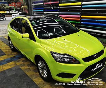 CARLIKE CL-SV-27 super gloss crystal tender green high polymeric double casting vinyl Uganda - CARLIKE WRAP