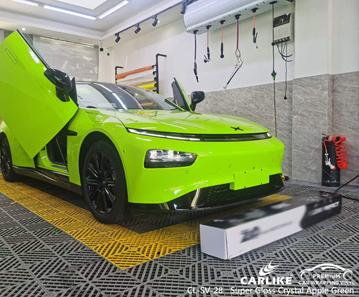 CARLIKE CL-SV-28 super gloss crystal apple green vinyl for xpeng - CARLIKE WRAP
