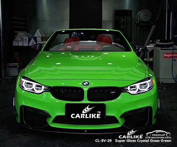 CARLIKE CL-SV-29 super gloss crystal grass green vinyl low-viscosity glue car film Oregon United States - CARLIKE WRAP