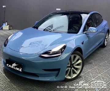 CARLIKE CL-SV-40 super gloss crystal porcelain blue vinyl air release auto wraps Ukraine - CARLIKE WRAP