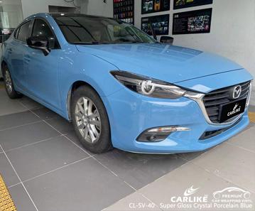CARLIKE CL-SV-40 super gloss crystal porcelain blue vinyl for MAZDA - CARLIKE WRAP