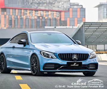 CARLIKE CL-SV-40 super gloss crystal porcelain blue vinyl for mercedes-benz - CARLIKE WRAP