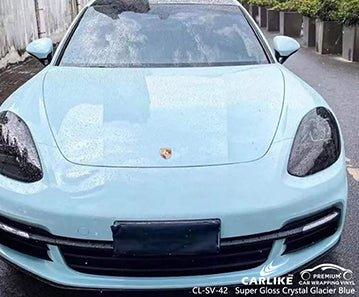 CARLIKE CL-SV-42 super gloss crystal glacier blue vinyl for porsche - CARLIKE WRAP