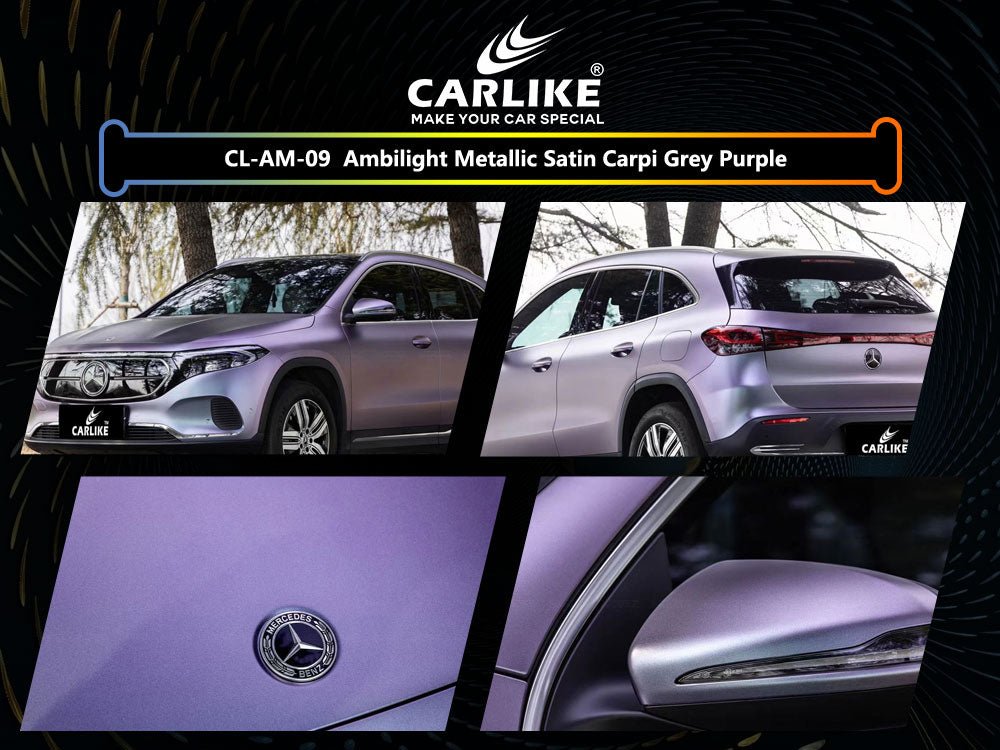 CL-AM-09 AMBILIGHT METALLIC SATIN CARPI GREY PURPLE VINYL FOR BENZ - CARLIKE WRAP